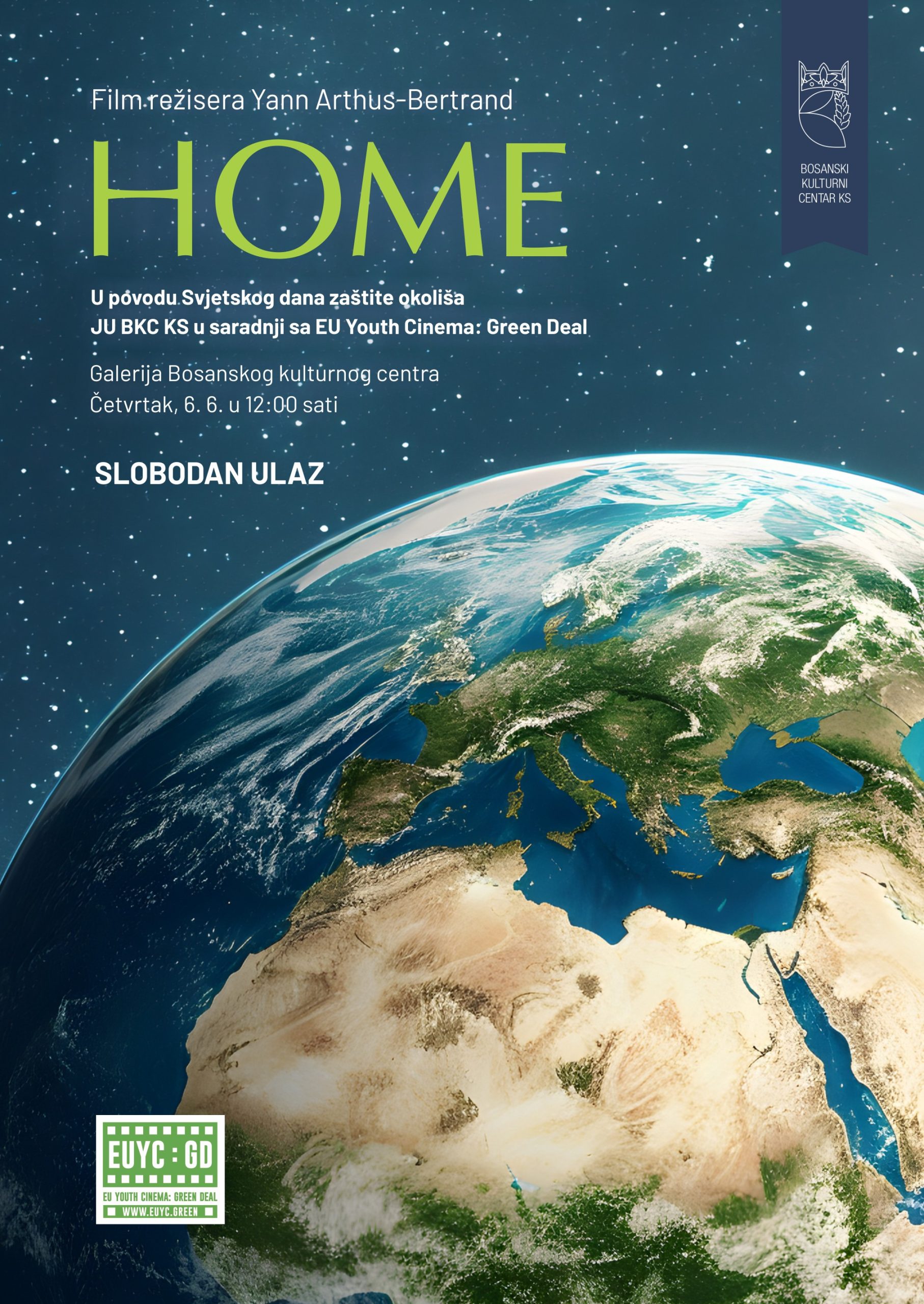 Film “HOME” povodom obilježavanja Svjetskog dana okoliša 2024. godine u BKC-u