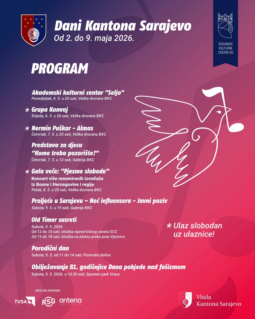 DANI KANTONA SARAJEVO 2026.