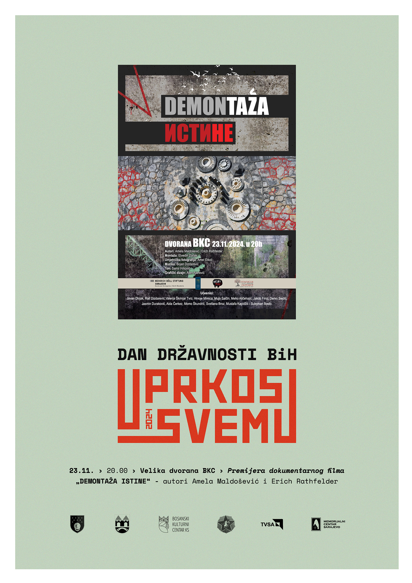 U BKC-u dokumentarni film „Demontaža istine“ povodom 25. novembra – Dana državnosti BiH