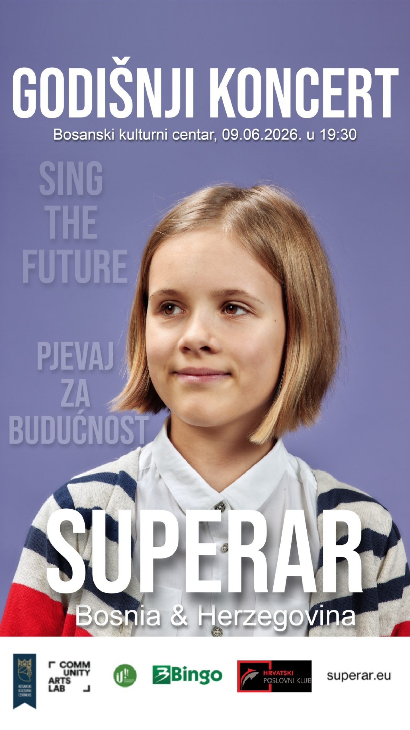Godišnji koncert SUPERAR u BiH: „Sing the Future – Pjevaj za budućnost“ 9. juni