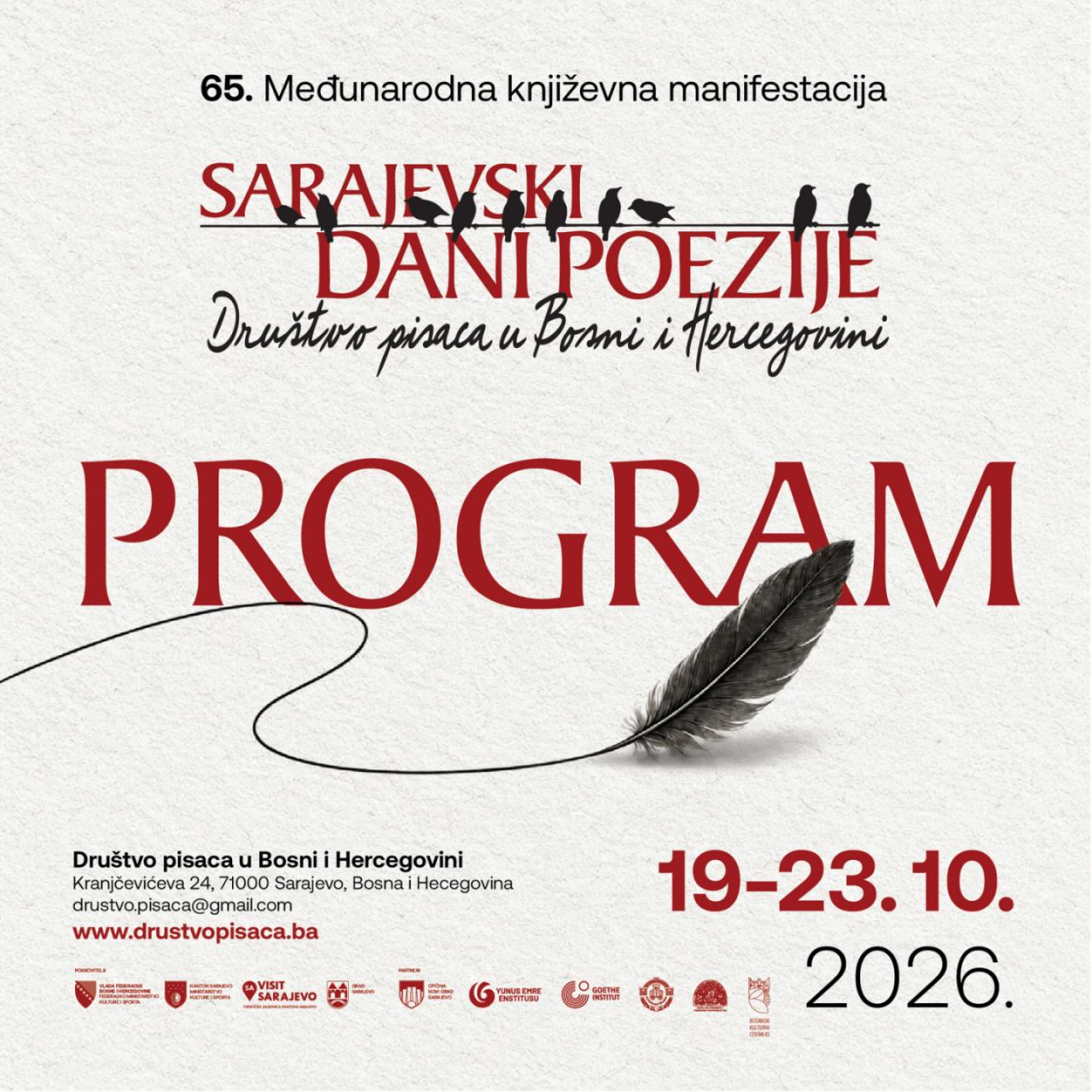 Međunarodni književni festival: ”Sarajevski dani poezije” – završna festivalska svečanost u BKC-u 23. 10.