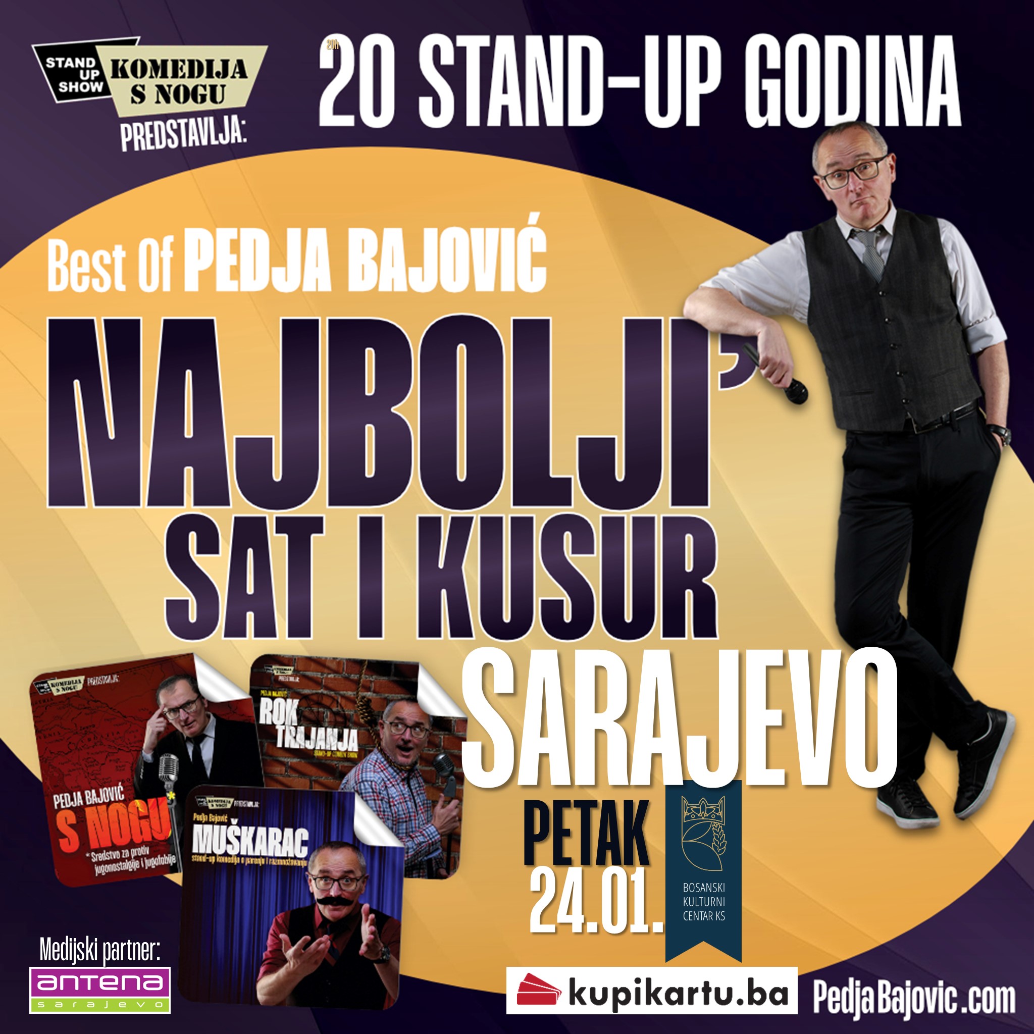 Peđa Bajović “NAJBOLJI’ sat i kusur” 24. 01. u BKC-u